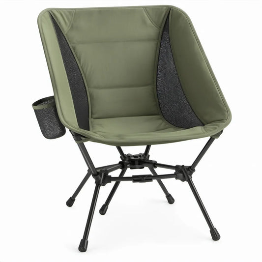 Inklapbare campingstoel met bekerhouder 60 x 50 x 82 cm Groen/Zwart