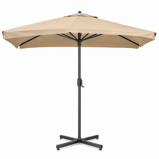 Vierkante tuinparasol met zwengel 300 x 300 x 250 cm Beige/Zwart